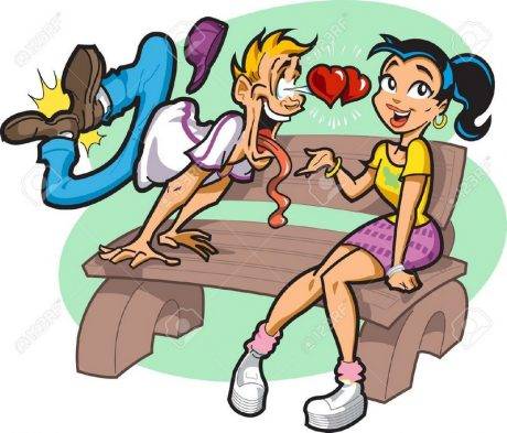 20686875-man-is-crazy-about-girl-sitting-on-a-bench-stock-vector-love-cartoon-couple