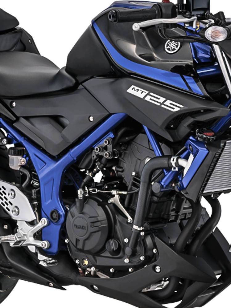 Warna baru Yamaha MT25 versi 2018.sasis dikelir biru 